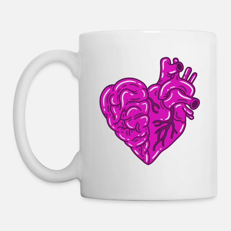 Cœur Cerveau - Mug blanc - blanc