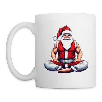 Santa Claus makes yoga - Mug - white - Left