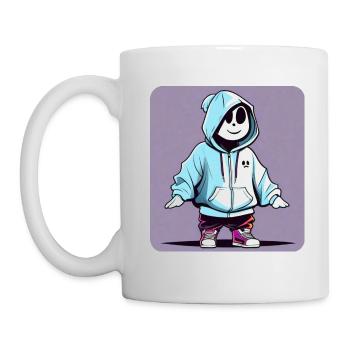 Fantôme cool en sweat à capuche - Mug blanc - blanc - Gauche
