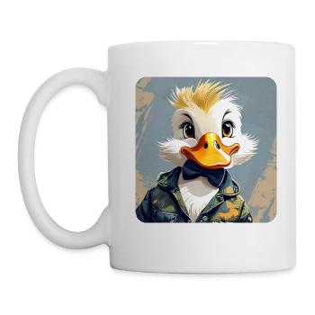 Naughty little duck with bow tie - Mug - white - Left