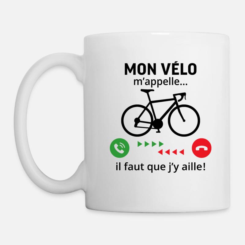 Mon Vélo m'appelle il faut que j'aille - Mug blanc - blanc