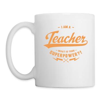 Superpower Teacher - Tasse - Weiß - Links