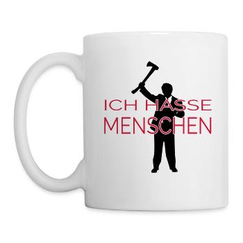 ICH HASSE MENSCHEN (v) - Tasse - Weiß - Links