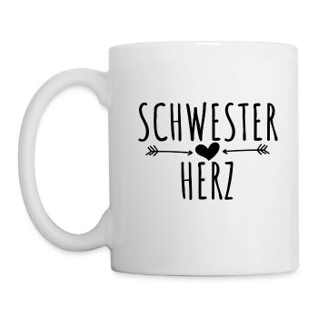 Schwesterherz Geschenk Schwestern - Tasse - Weiß - Links