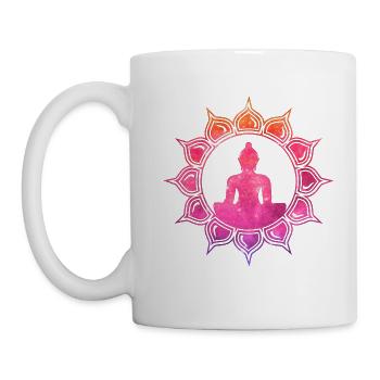 Buddha, Herzchakra Lotus, Buddhismus, Symbol, Yoga - Tasse - Weiß - Links