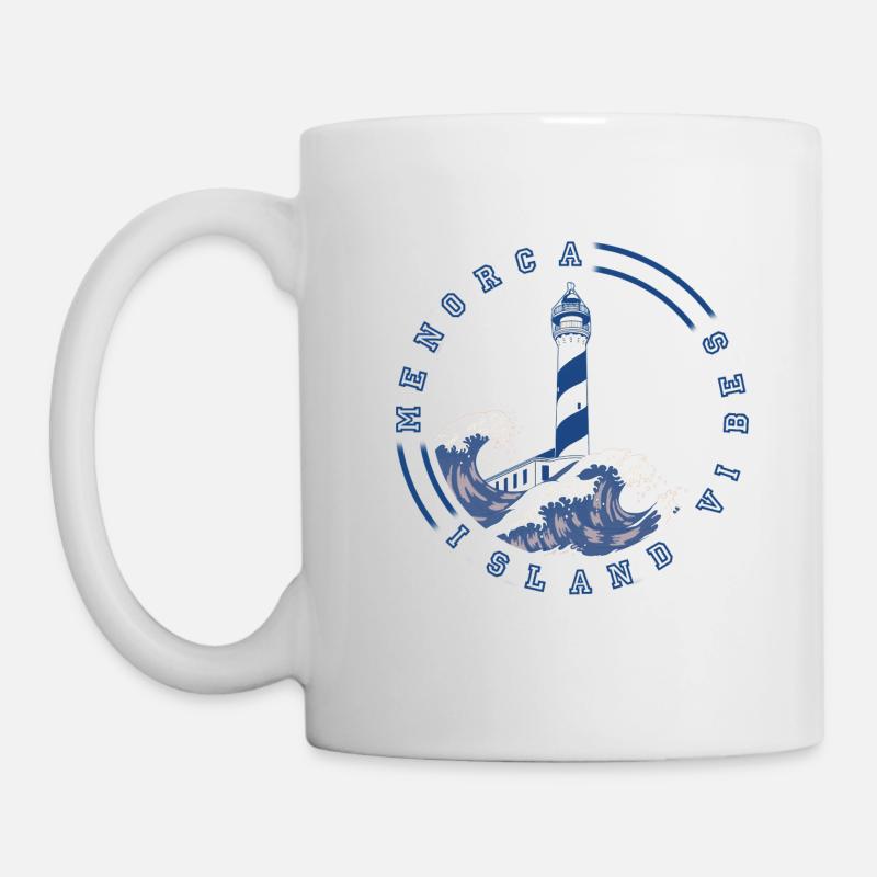 Minorque ISLANVIBES bleu - Mug blanc - blanc
