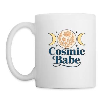 Cosmic Babe – Floral Moon Phase Design - Mug - white - Left