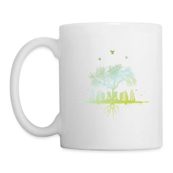 citytree / Natur Stadt urban Baum Wald Vögel vegan - Tasse - Weiß - Links