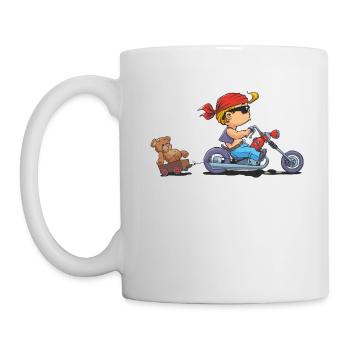 CD - Baby Biker mit Teddy Bär Anhänger - Kinder - Tasse - Weiß - Links