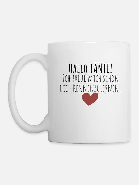 Hallo Tante! Ich freue mich dich kennenzulernen! - Tasse - Weiß