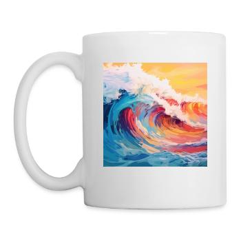 The Wave - T-shirt Design Rétro - Mug blanc - blanc - Gauche