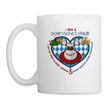 I bin a boarisches Madl - Tasse - Weiß - Links