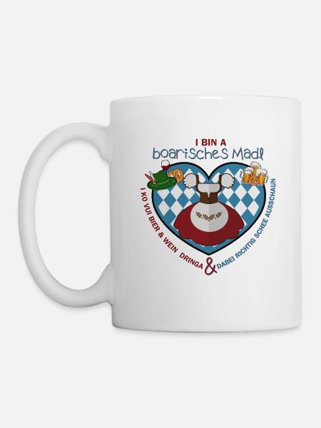 I bin a boarisches Madl - Tasse - Weiß