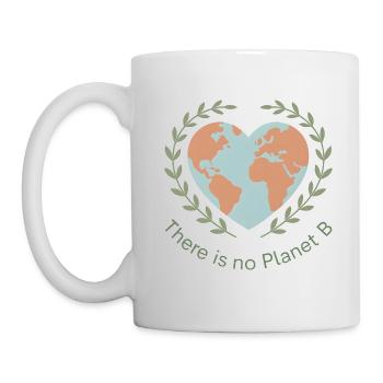 Il n’y a pas de planète B Terre Cœur - Mug blanc - blanc - Gauche