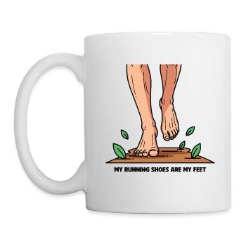 My Running Shoes are my Feet - Tasse - Weiß - Links