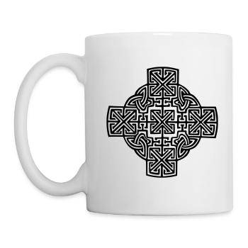 Keltisch Kreuz Symbol Keltenkreuz Radkreuz Kelten - Tasse - Weiß - Links