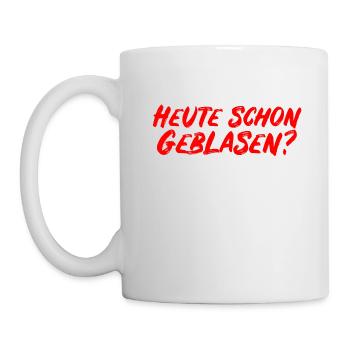 Heute schon geblasen? - Tasse - Weiß - Links