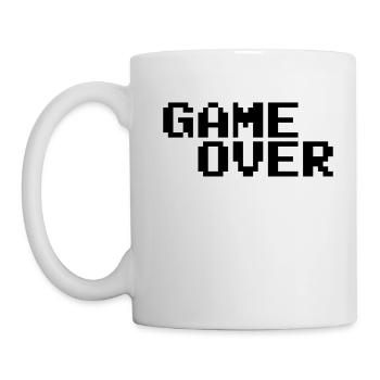 Game over - pixeliger Retro Schriftzug - Tasse - Weiß - Links