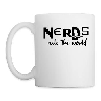 Nerds rule the world - Motto Spruch - Tasse - Weiß - Links
