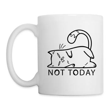 Katze Not Today Nein faul Cat Katzenliebe No - Tasse - Weiß - Links