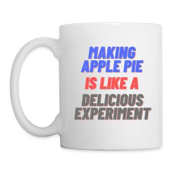 Apfelkuchen mit grauer Schrift - Tasse - Weiß - Links