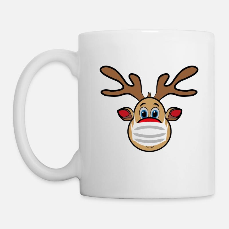Ugly Xmas Rudi Renne avec masque - Mug blanc - blanc