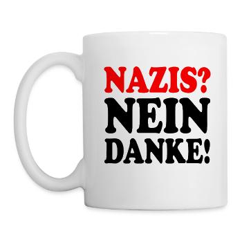 Nazis nein danke - Tasse - Weiß - Links