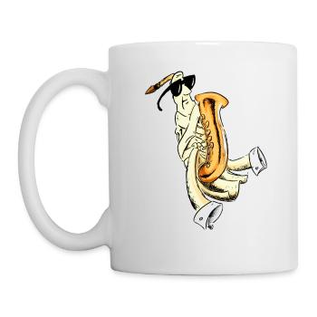 Saxophone fou - Mug blanc - blanc - Gauche