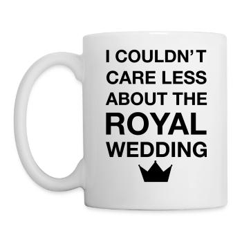 Couldn't Care Less Funny Anti Royal Wedding Quote - Mug - white - Left