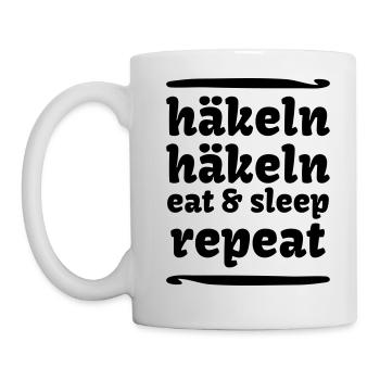 häkeln eat sleep repeat - Tasse - Weiß - Links
