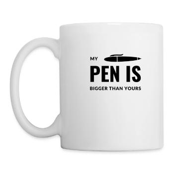 My Pen Is Bigger Than Yours - Tasse - Weiß - Links