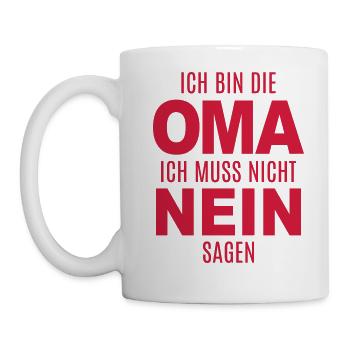 lustige Sprüche Oma nicht nein sagen Enkel Enkelin - Tasse - Weiß - Links