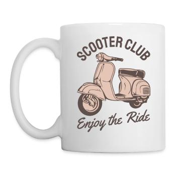 Motorroller Roller Rollerfahrer Geschenk - Tasse - Weiß - Links