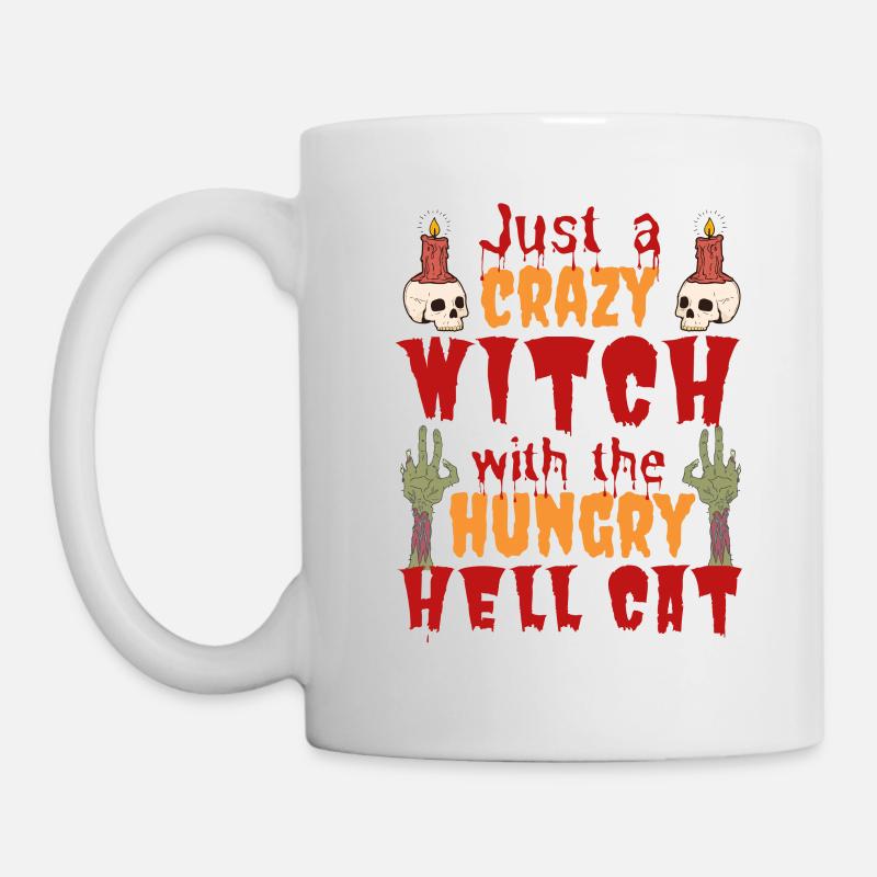 Katzen Halloween Kostüm Katze Spruch - Tasse - Weiß