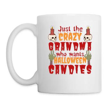 Gruselig lustig Halloween Spruch Oma - Tasse - Weiß - Links