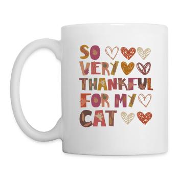 Reconnaissant pour mon chat Chat Automne Gratitude - Mug blanc - blanc - Gauche