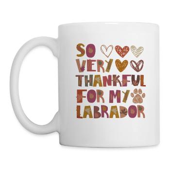 Thankful for my Labrador Hund Herbst Dankbarkeit - Tasse - Weiß - Links