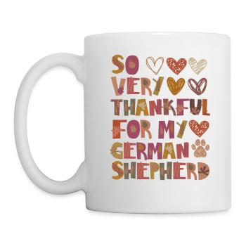 Reconnaissant pour le berger allemand Autumn Grateful - Mug blanc - blanc - Gauche