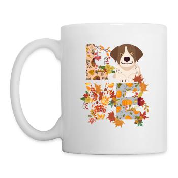 Pointer Dog Autumn Gratitude Love - Mug - white - Left