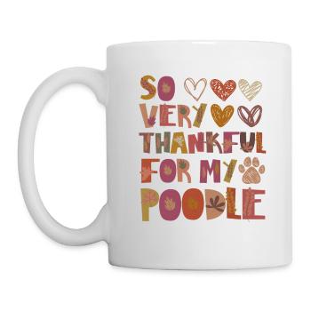 Thankful for my Pudel Hund Herbst Dankbarkeit - Tasse - Weiß - Links