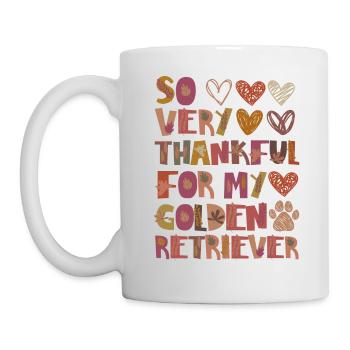 Thankful for Golden Retriever Autumn Gratitude - Mug - white - Left