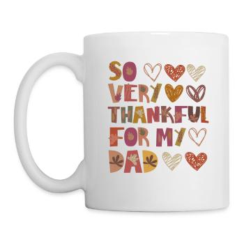 Thankful for my Dad Papa Autumn Gratitude - Mug - white - Left