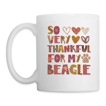 Thankful for my Beagle Hund Herbst Blätter - Tasse - Weiß - Links