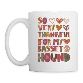 Thankful for my Basset Hound Herbst Gratitude - Mug - white - Left