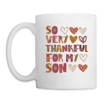 Thankful for my son Autumn Son Child Gratitude - Mug - white - Left