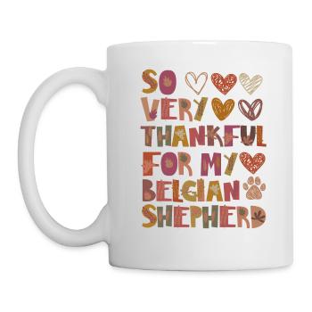 Reconnaissant pour le Berger Belge Autumn Grateful - Mug blanc - blanc - Gauche