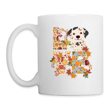 Chien dalmate Automne Gratitude Amour - Mug blanc - blanc - Gauche