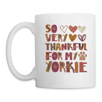 Merci pour mes feuilles d’automne du Yorkshire Terrier - Mug blanc - blanc - Gauche