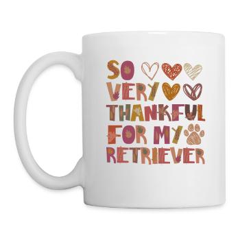 Thankful for my Retriever Hund Herbst Dankbarkeit - Tasse - Weiß - Links