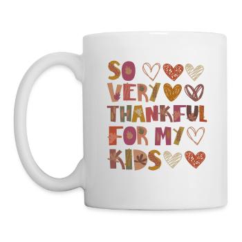 Thankful for my kids Herbst Kinder Dankbarkeit - Tasse - Weiß - Links